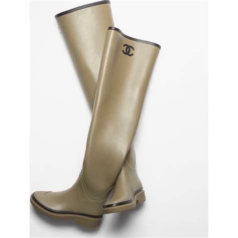 botte caoutchouc chanel|Chanel high boots sale.